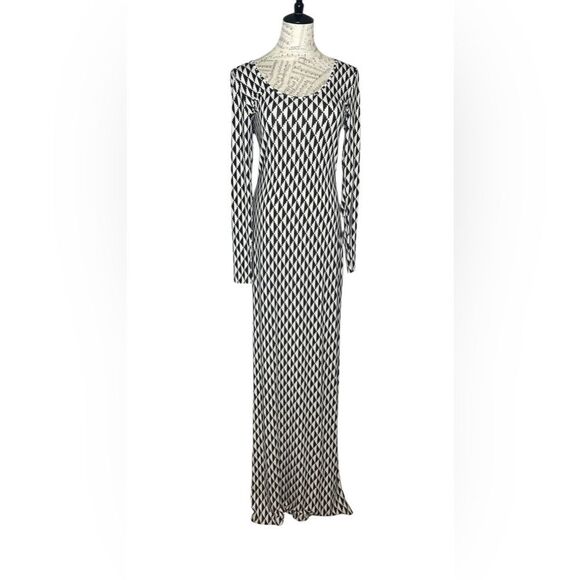 Tart Maxi Dress Long Sleeves Geometric Print M - Picture 1 of 7